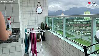 Security Camera Catches Employee in Mini Shorts Being Very Naughty with Huge Ass