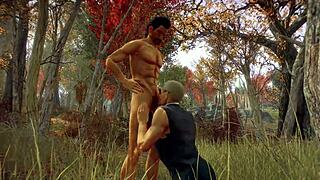 Stan and Jonathan Engage in Outdoor Blowjob in the Forest