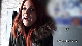 Redhead Spanish Student Banged Hard in Public by European Voyeur