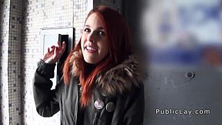 Redhead Spanish Student Banged Hard in Public by European Voyeur