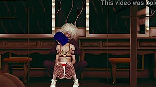 Cute 3d lesbians in pantyhose kiss and touch 😍