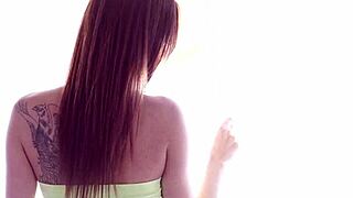 A small woman enjoys rough sex and gives a wet blowjob