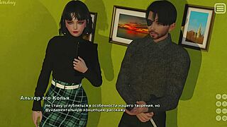 Beautiful 3D cartoon with a cute and horny heroine and her lover
