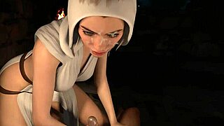 3D animated Princess Leia Organa enjoys a sensual solo pleasure experience in this Hentai video