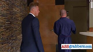 gay sex at the ceos office with hunk costumes at work.