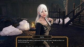 In the castle tower, the cute curvy girl with big tits gets a huge cumshot