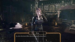 In the castle tower, the cute curvy girl with big tits gets a huge cumshot