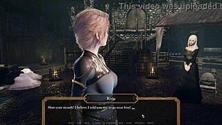 In the castle tower, the cute curvy girl with big tits gets a huge cumshot