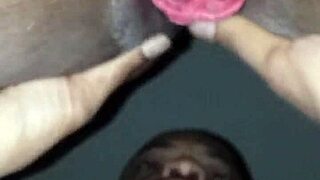 Getting ready for bed by tasting that wet ebony pussy 😋