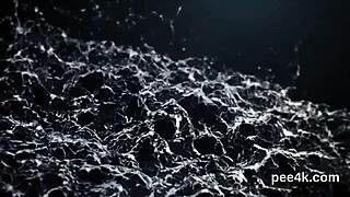 Striking bombshell gets her juicy pussy filled with warm piss and splashes