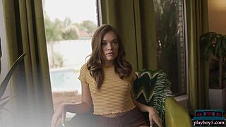 perfect ass petite 18+ pornstar katie kush gives a hot striptease for playboy