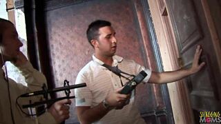 Two stunning ghosts ride and suck in a wild 4some with double penetration.