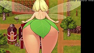 hentai game instructor gives blowjob and shows huge ass in bathroom.