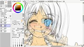 hentai speed drawing part 3 flats shading big tits