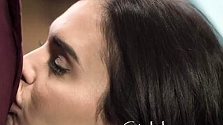 lucky husband catches secretary in huge tits blowjob and deepthroat!