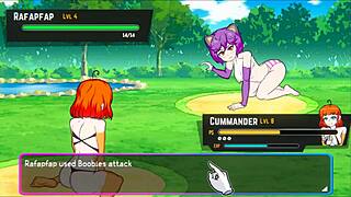 Hentai game with sex battles and ripped clothes