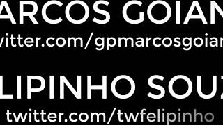 Marcos Goiano and Felipinho Souza engage in bareback anal creampie with monster cock