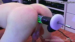 Man, getting machine fucked in the ass by this glowing mamba dildo feels insane