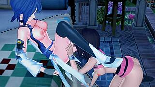 aqua rubs kiaris pussy then they eat each other out in kingdom hearts hentai