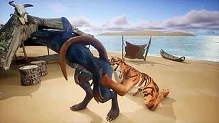 Tiger Makes Lizard Cum