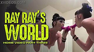 Alternative beauty Ray Ray XXX strips and self-pleasure with a vibrator in her bathroom