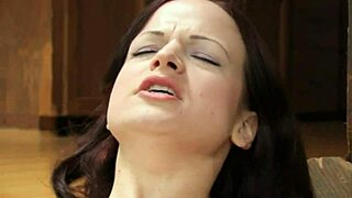 Naughty Chick in Red Lingerie Masturbates Wild on Stairs!