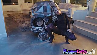 Petite Naked Inked Blondie Anna Claire Clouds Poses in Sexy Long Boots