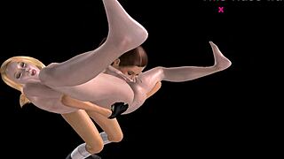 Check out this animated 3D video of two cute lesbian girls