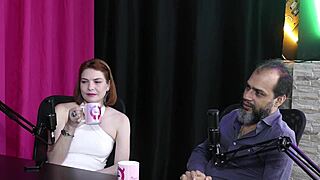 Blonde Brazilian Bisexual Therapists in Lingerie with Luxury Client - Reh Queen Sheer Red!