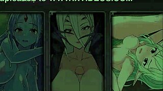 Hot anime sex in a hentai game with nuns and slime