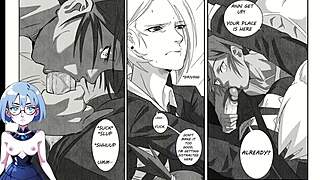 Cartoon girls have a night out together.