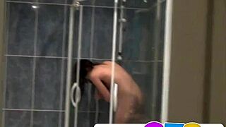 Teen Rubbing Herself In The Shower With Natural Tits