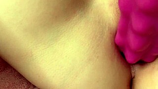 Young lesbians orgasm with monster dildo in tight pussy