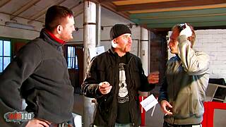 ginger babe in crazy threesome with ian scott and leo galvez