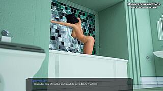 Hot Milf Teacher Licks Big Boobs on Cam. She Seduces Student in Milfy City Gameplay Part 4.