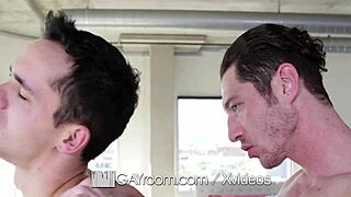 Gayroom Max Woods and Logan Stone Take TV Break and Fuck in HD Anal.