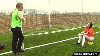 Teen Footballer Gets Hardcore Fucked by Photographer Outdoors