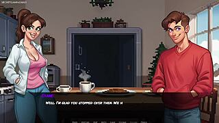 3D animated game of wife cheating with neighbor's cock