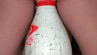 Milf Inserts Bowling Pin For Extreme Squirting