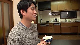 American Student and Japanese Wife in Sweaty Lesbian Play