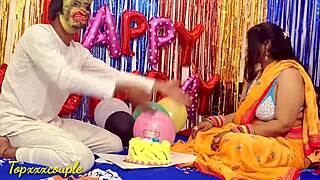 Hot Indian wife celebrates birthday with rough sex