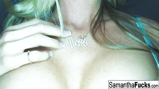 Hey, Samantha, are you teasing us with those big tits and nude poses again?