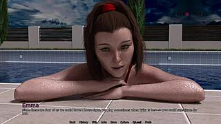 mark plays pool games with his stepsister and friends in dorm