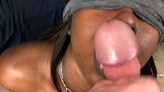 i'm a black teen sucking white dick blindfolded, getting facial
