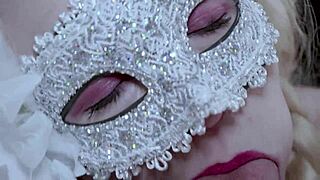 teen gives sloppy blowjob, swallows huge cum load on big natural tits