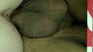 White trailer park girl rides black cock in interracial scene