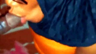 Hijab milf shakes ass in homemade foreplay, handling big black cock with blowjob, deepthroat, and handjob!