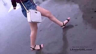 Asian cutie gets a rough anal creampie in group sex