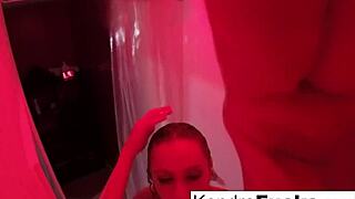 Hot kendra cole takes a sexy shower, skinny brunette masturbating solo