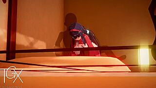 Anime Hentai Game: Mita Has Sex in Various Positions and Blowjob